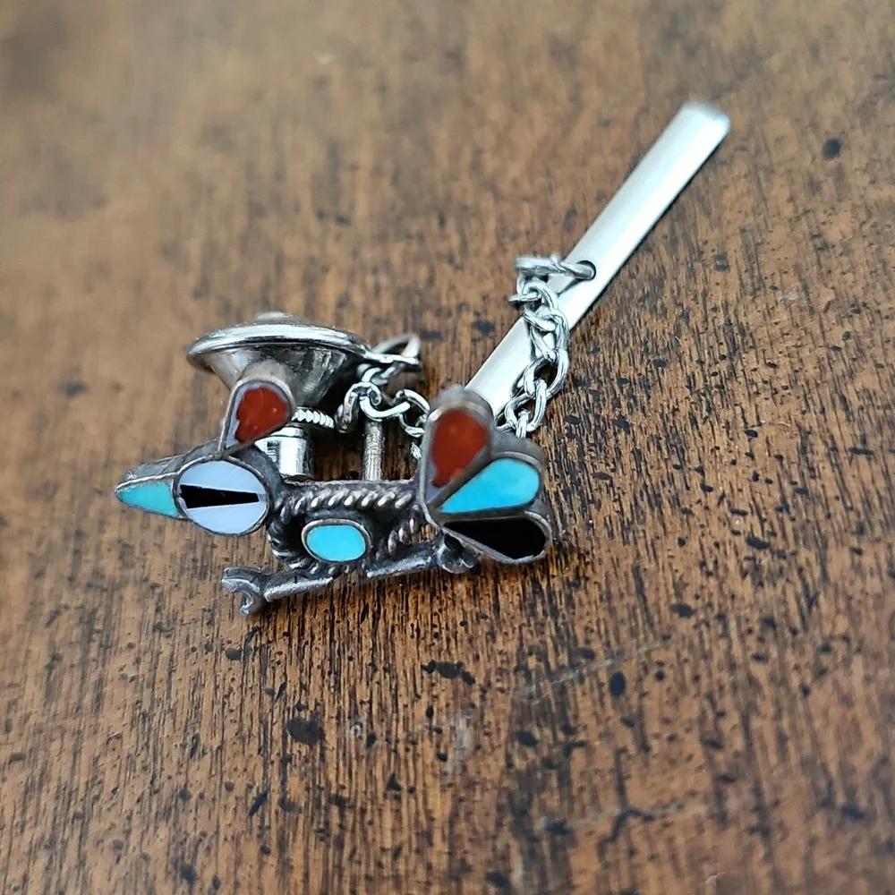 Vintage Zuni Sterling Silver Tie Tack - Picture 6 of 7